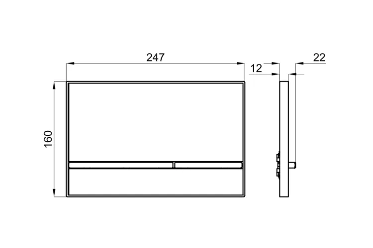 Smart-line, Кнопка змиву подвійна, з керамічною вставкою, matt black_carrara marble (100360470) image 2