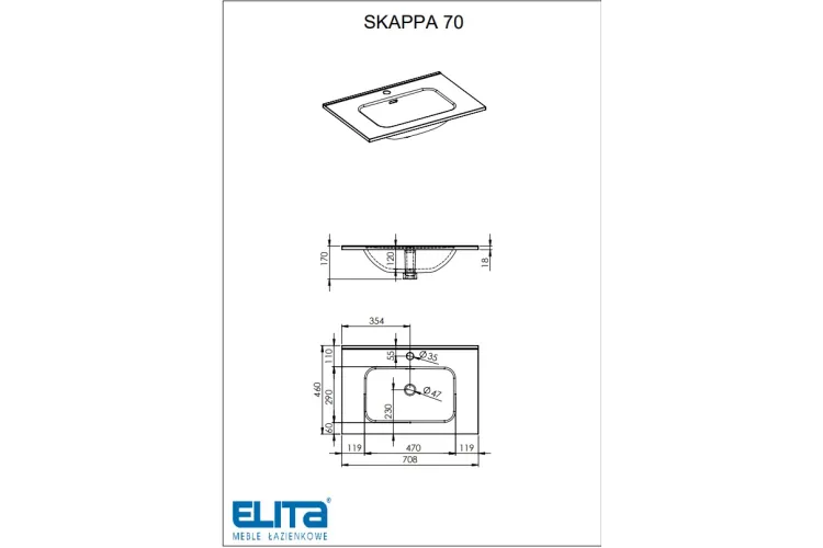 Умивальник Skappa 70 (145835) кераміка зображення 3