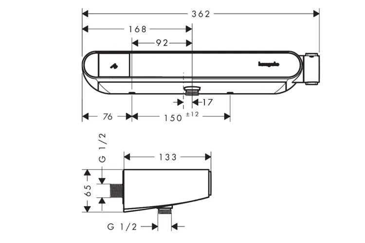 Термостат ShowerTablet Select 360 мм для душу, Matt Black (13158670) зображення 7