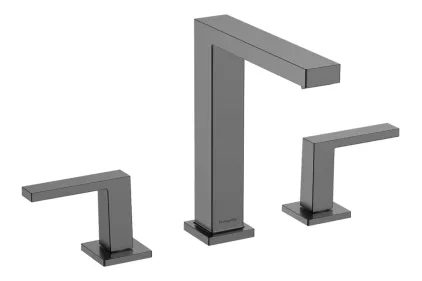 Змішувач Tecturis E EcoSmart+ push open для умивальника на 3 отвори, Brushed Black Chrome (73030340)