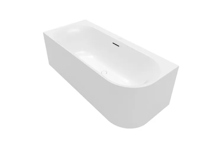 LOOP&FRIENDS Ванна 1700x750 овальна пристінна кутова лівостороння Stone White (UBA170LOF9CL00V-RW) image 2