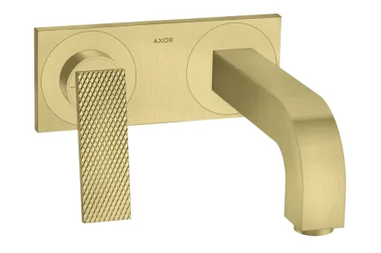 Змішувач Axor Citterio 220 Lever rhombic cut для умивальника, зі стіни, на пластині, Brushed Brass 39171950