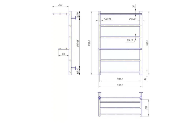 Рушникосушка INOX Анкона 770х530/500 image 4