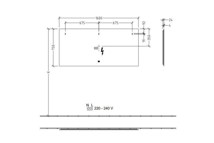 MORE TO SEE LITE Дзеркало 1600x750x24 LED підсвітка (A4591600) зображення 7