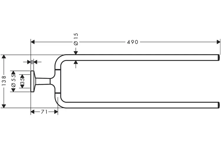 Рушникотримач 49,0 см поворотний подвійний Axor Universal Circular, Brushed Nickel (42822820) зображення 2