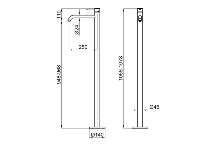 ROUND, Змішувач підлоговий для умивальника, gold (100355369) image 2