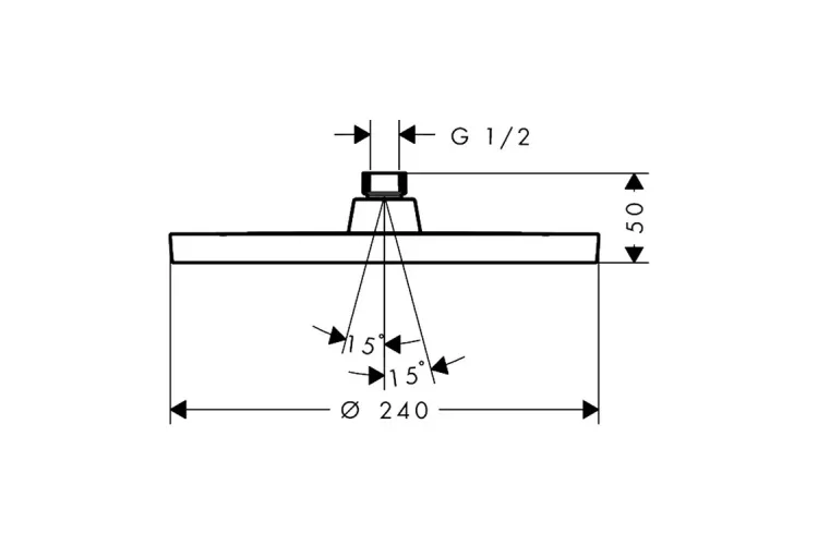 Верхній душ Activera S 240 1jet EcoSmart, Matt Black (28056670) зображення 2