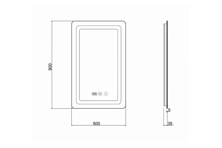 Qtap Mideya Дзеркало 500х800 прямокутне, LED, з антизапотіванням DC-F911 зображення 4