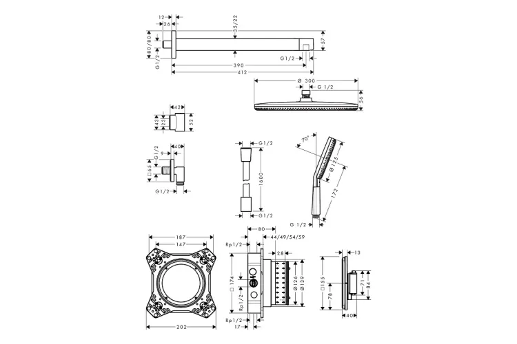 Душова система прихованого монтажу Raindance Alive S 300 1jet 6 в1 (24630000) Chrome зображення 3