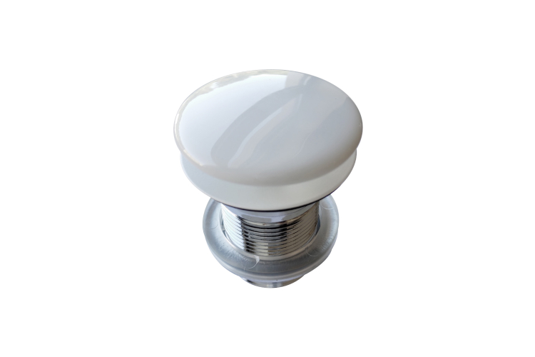 Клапан Клік-Клак для сифона з керамічною кришкою з переливом Bianco (PLTPCE) зображення 1