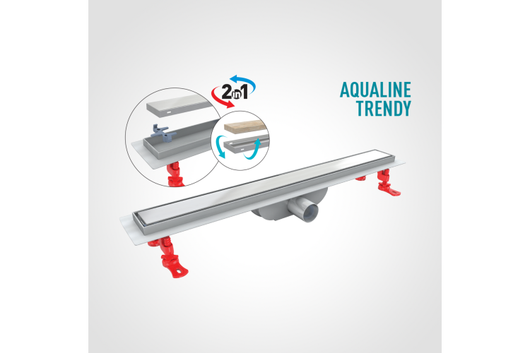Трап Aqualine Trendy 40мм/60см,  боков.відвід, VLD-601320.55  зображення 1