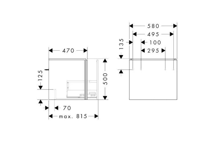 Тумба під умивальник Xilesa E 580/470 з 1 шухлядою, Matt White (54253700) зображення 2