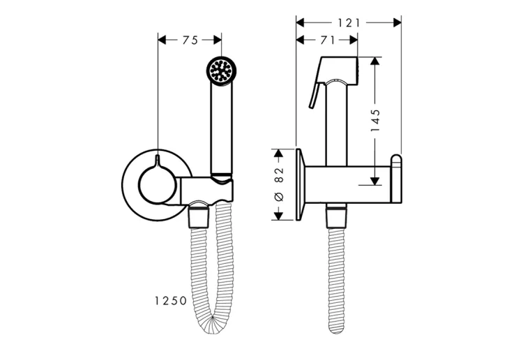 Комплект гігієнічного душу AXOR S на змішану воду, Brushed Gold Optic (29242250) зображення 2