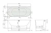 OBERON 2.0 Ванна 1800x800 кварил пристінна з білою панеллю (UBQ180OBR9CD00V-01) image 3