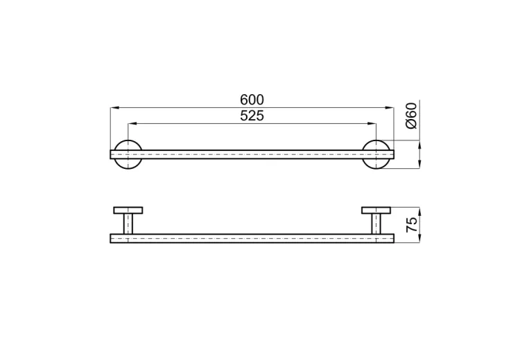HOTELS, Рушникотримач 60 см, brushed titanium (100340446)  зображення 2