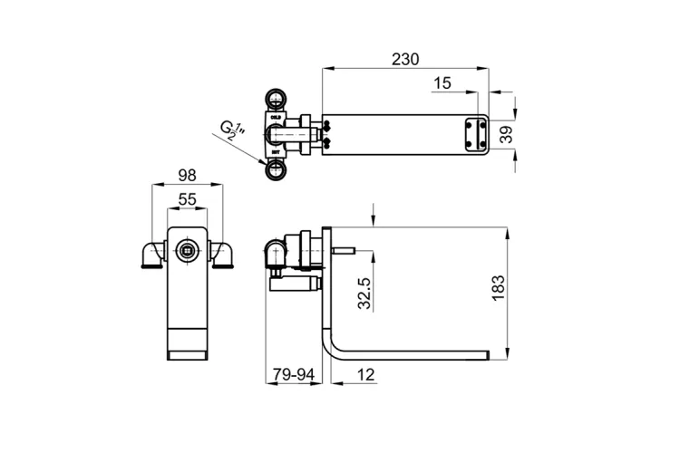 LOUNGE, Змішувач для умивальника зі стіни, chrome (100063522) image 4