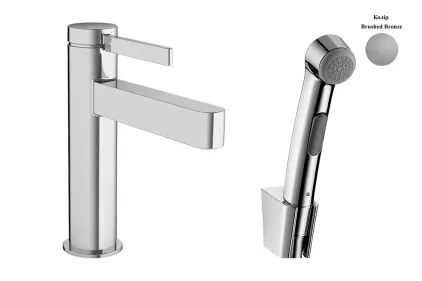 Змішувач Finoris 100 для умивальника з гігієнічної лійкою Brushed Bronze (76210140)