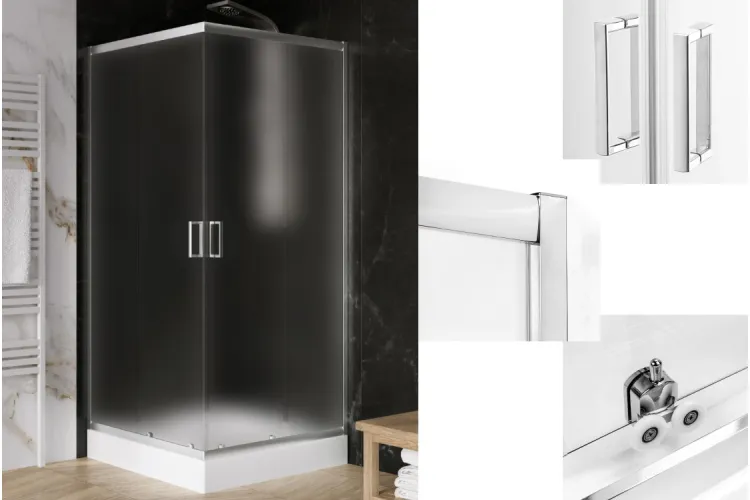 Душова кабіна квадратна SUVIA 2D 90x90х190 скло satin ACTIVE SHIELD 5мм зображення 1