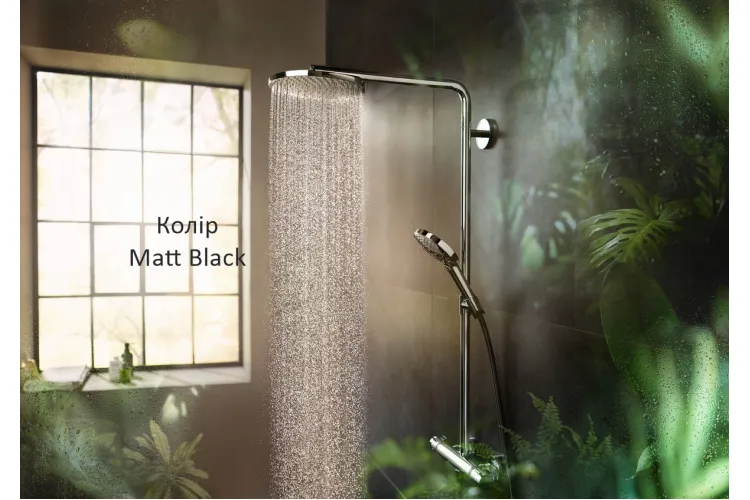 Душова система Raindance S 240 Showerpipe PowderRain 1jetP з термостатом Matt Black (27633670) зображення 5