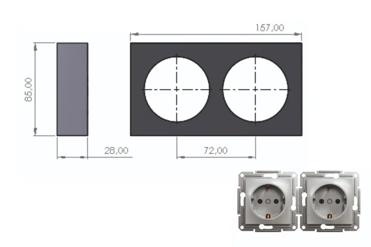 Гіпсовий підрозетник двосекційний зображення 2