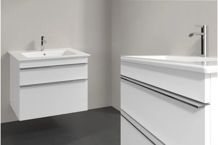 VENTICELLO Тумба під умивальник 753x590x502 Glossy White, ручки хром  (A92501DH) зображення 3