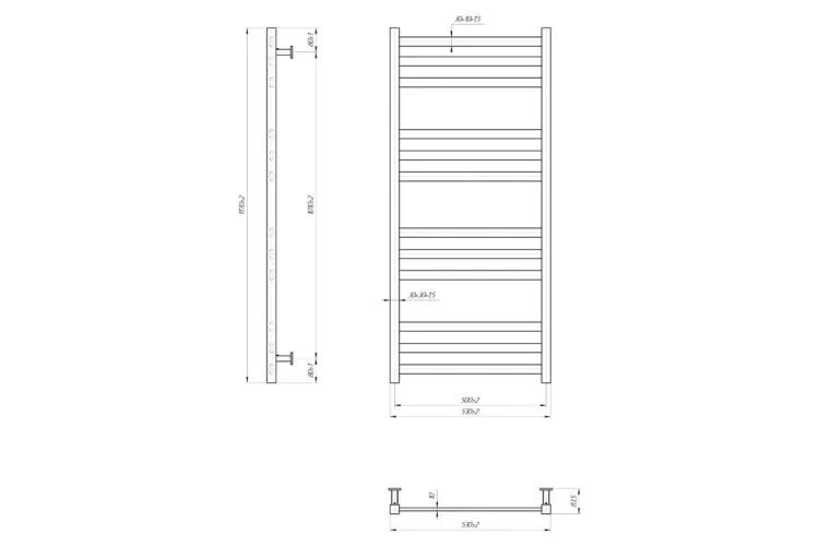 Рушникосушка INOX Чикаго 1170х530/500 зображення 4
