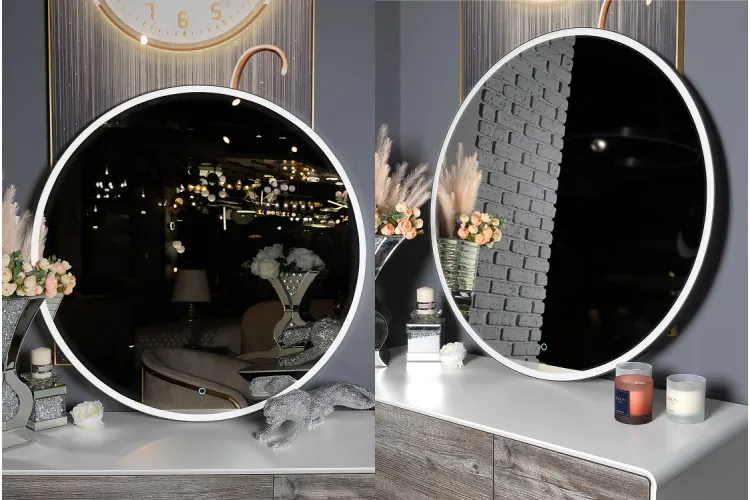 Дзеркало LORENZO white D-70 sensor, з підсвіткою, кругле, в сталевій рамі image 4