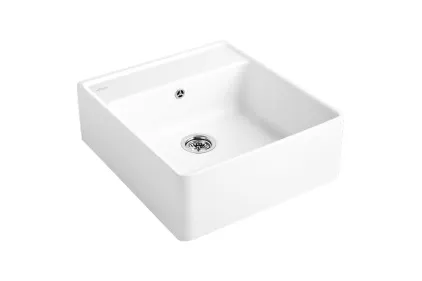 SINGLE-BOWL SINK Кухонна мийка 59,5x63x22 з pop-up з 1-м отвором (632062R1HL2) White Alpin CeramicPlus