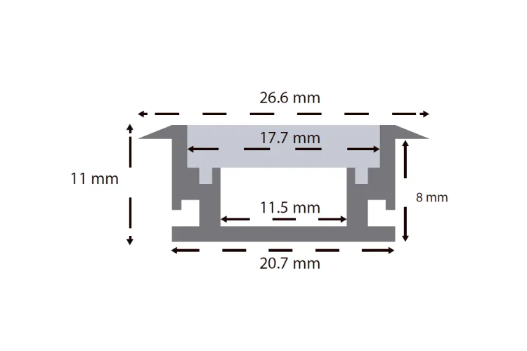 Декоративний профіль PRO-LIGHT ALUMINIO ANODIZADO PLATA 11MM image 2