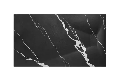 Піддон прямокутний VEXO MARBLE 160х90 чорний + сифон