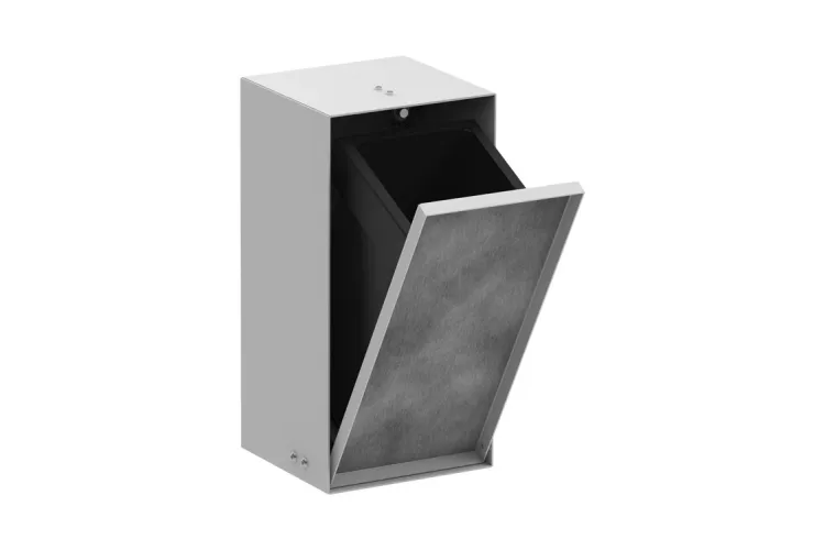 XtraStoris Rock Вбудов.відро д/сміття 2.5л з дверцятами, під плитку 30х15х14см, Matt White (56063700) зображення 1