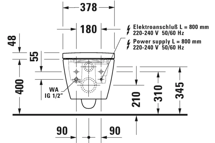 ME by Starck Унітаз підвісний Rimless 57.5х37.5 см для SensoWash F (2510092000) HygieneGlaze зображення 6