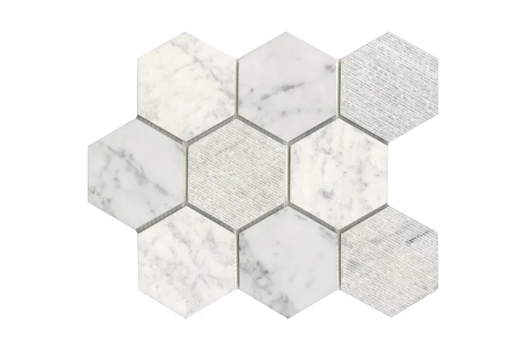 G137 WORLD HEXAGON TEXTURE WHITE 29,9x25,9 (мозаїка) зображення 1