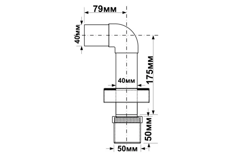 Коліно, редукція і розета до сифона BRASSTRAP-50-CB (P-CPB-4050KIT) зображення 2