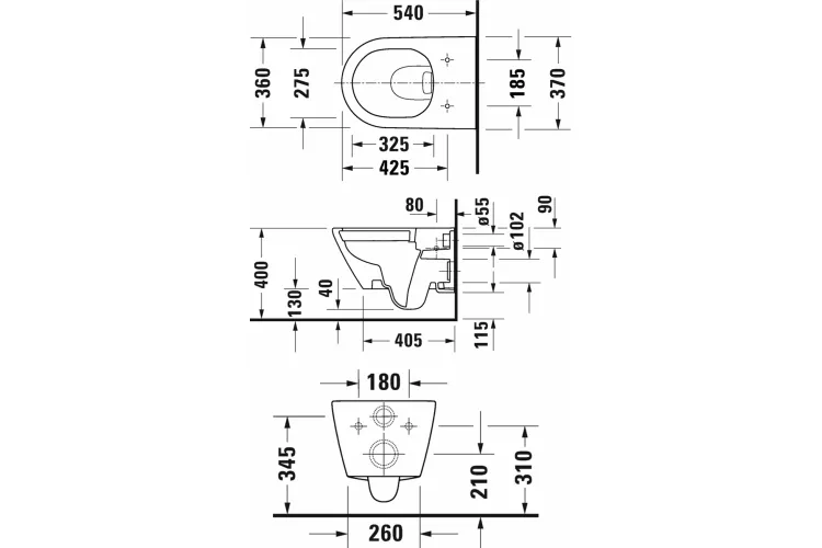 D-NEO Унітаз підвісний Rimless 54 см (2577090000) image 7