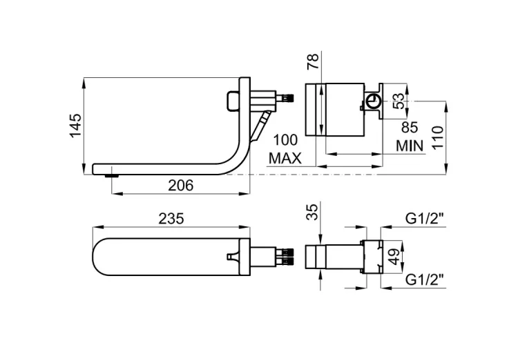 LOUNGE FLUID, Змішувач для умивальника з керамічним катриджем d25 мм, підключення 1/2", copper (100362310) зображення 2