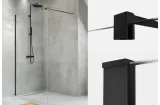 Душова кабіна walk in VELIO BLACK 120x200 скло clear ACTIVE SHIELD 8мм