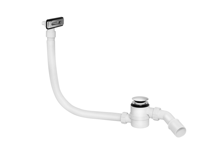 Сифон для ванни "клік-клак" з тонким переливом 1,1/2”x40/50, HC2600CLOV хром зображення 1