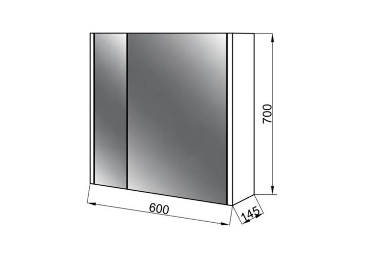 Дзеркальна шафа Ельба Z-60 без підсвітки image 3