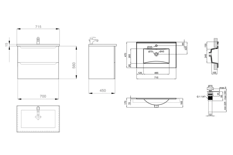 Тумба ERA AIR 70 біла з умивальником QTAP, 2F, MV0000855 image 4