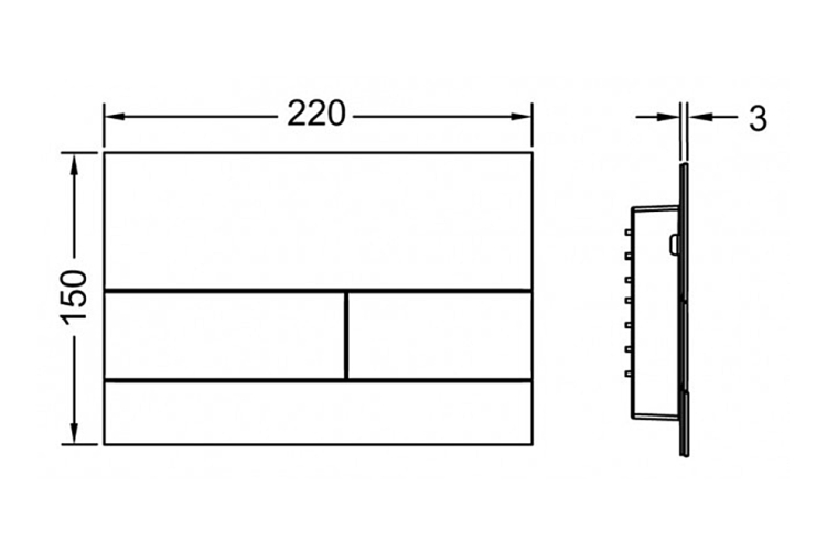 Панель змиву TECEsquare II Metal з двома клавішами, чорний матовий (9240833) image 3