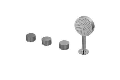 TONO Комплект змішувача на бортик ванни на 4 отвори (клапани, перемикач, ручний душ, тримач) (100190247)