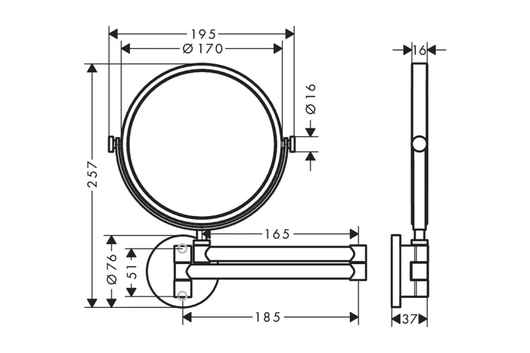 Дзеркало для гоління Axor Universal Circular, Brushed Bronze (42849140) зображення 2