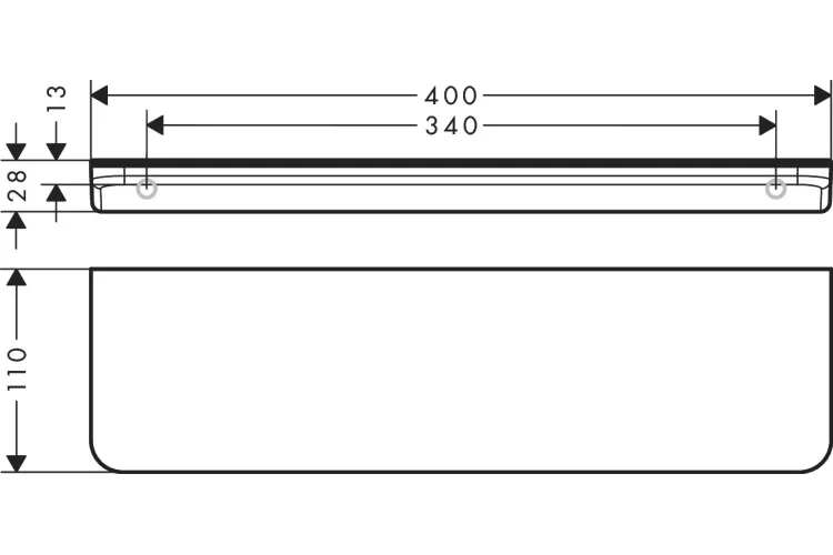 Поличка 40.0/34.0х11.0 см Axor Universal Circular Chrome (42844000) зображення 6