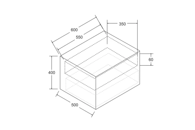 Тумба під умивальник без стільниці FLOO 60 L 60x50x40 + сифон, золота ручка, візерунок зліва, біла image 3