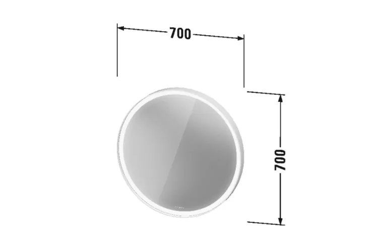 Vitrium Дзеркало 70х70 з LED підсвіткою + додаткова система антизапотівання, graphite matt (VT7090049490100) зображення 2