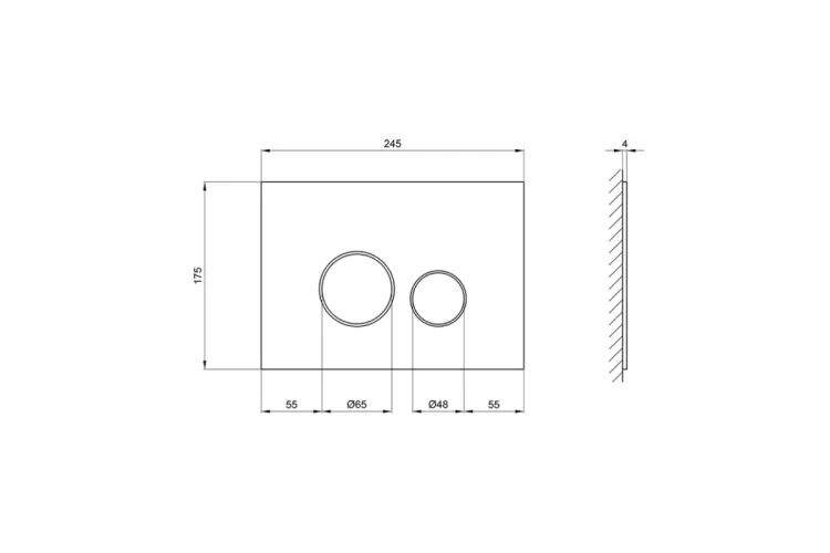 Qtap Nest Кнопка кругла 175х245х4 мм, Glass Black зображення 2