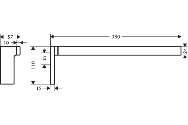 Рушникотримач Axor Universal Rectangular 380 мм Chrome (42626000) image 2