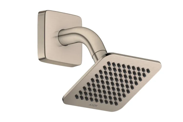 Верхній душ Axor Citterio C 120x120 1jet EcoSmart зі стіновим кронштейном, Brushed Nickel (28810820) image 1