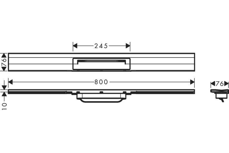 Верхня частина "RainDrain Flex" для душового трапу (пристінна) 800 мм Brushed Stainless Steel (56051800) зображення 3